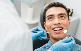 a patient undergoing a dental checkup in Petaluma