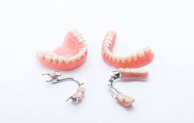Dentures lying on a table