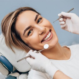 a patient undergoing a dental checkup and cleaning in Petaluma