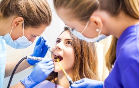 Woman getting root canal therapy in Petaluma