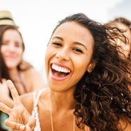 teen girl smiling brightly