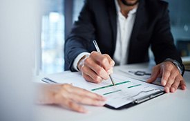 People go over paperwork