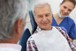 Older man at dentist