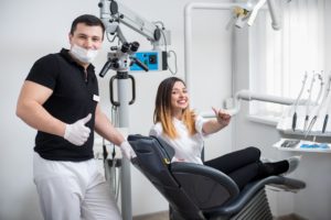 woman in dental chair