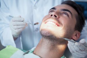 Patient at dental checkup