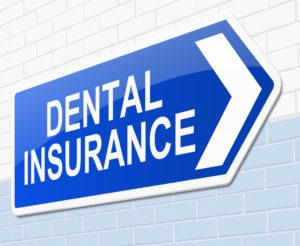 Dental insurance sign for visiting dentist. 