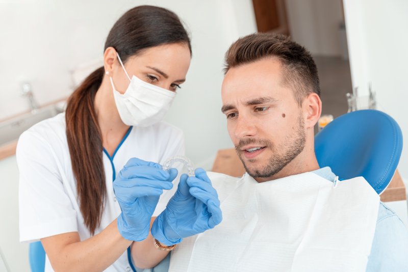 Man at dentist for Invisalign